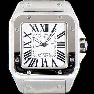 홍콩명품 [까르띠에] 남성용 산토스 시리즈 100 W200737G  베스트 에디션 화이트 다이얼 브레이슬릿 오토매틱 무브먼트 CAR0004  