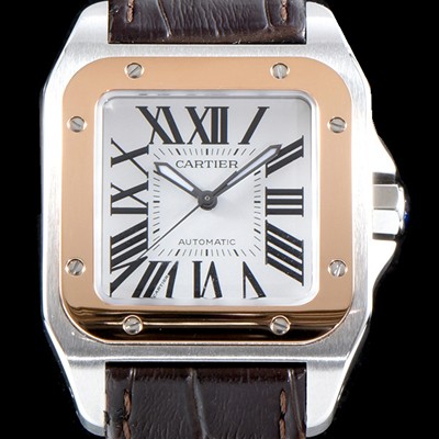 홍콩명품 [까르띠에] 남여공용 산토스 드 까르띠에 W20107X7 18K 로즈골드 베젤 화이트 다이얼 CAR0011  