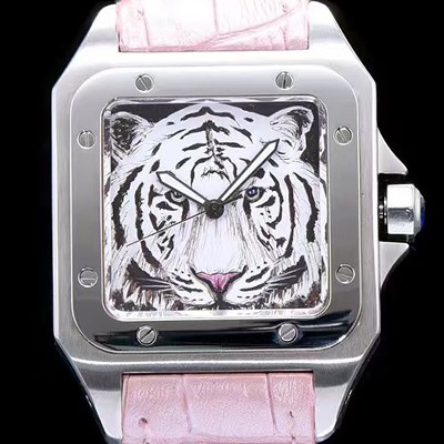 홍콩명품 [까르띠에] 남성용 산토스 시리즈 백호 다이얼 쿼츠 무브먼트 CAR0505  