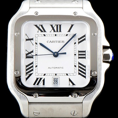 홍콩명품 [까르띠에] 남성용 산토스 드 까르띠에 워치!! WSSA0009 라지모델 세컨드 크림빛 신형 화이트 다이얼 오토매틱 무브먼트 CAR4040  