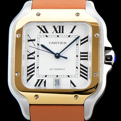 홍콩명품 [까르띠에] 남성용 BEST UP!! 산토스 드 까르띠에 워치 W2SA0006 라지모델!! 18K 옐로우골드 투톤콤비 화이트 다이얼 오토매틱 무브먼트 CAR4041  