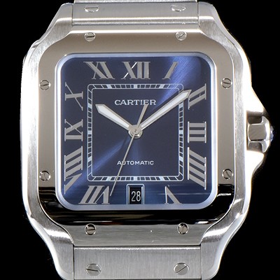 홍콩명품 [까르띠에] 남성용 산토스 드 까르띠에 워치!! WSSA0013 라지모델 세컨드 크림빛 신형 블루 다이얼 오토매틱 무브먼트 CAR4424  