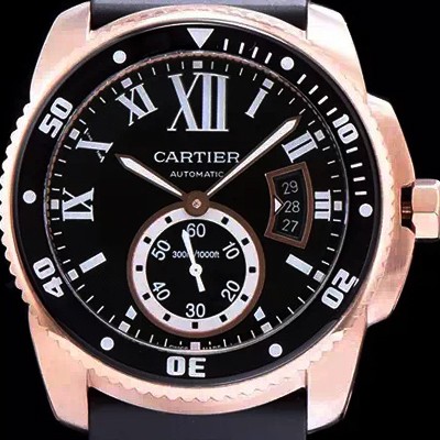 홍콩명품 [까르띠에] 남성용 칼리브 드 까르띠에 다이버 블랙 다이얼 오토매틱 무브먼트 CAR0143  