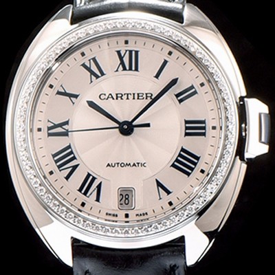 홍콩명품 [까르띠에] 남성용 끌레 드 까르띠에 WJCL0011 35MM 브릴리언트 컷 다이아몬드 베젤 화이트 플렝케 다이얼 오토매틱 무브먼트 CAR0154  
