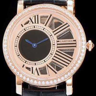 홍콩명품 [까르띠에] 남성용 로통드 드 까르띠에 블랙&로즈골드 다이얼 쿼츠 무브먼트 CAR0510  