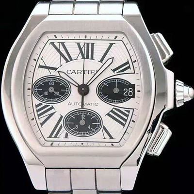 홍콩명품 [까르띠에] 남성용 로드스터 크로노그래프 다이얼 화이트다이얼 CAR0303  
