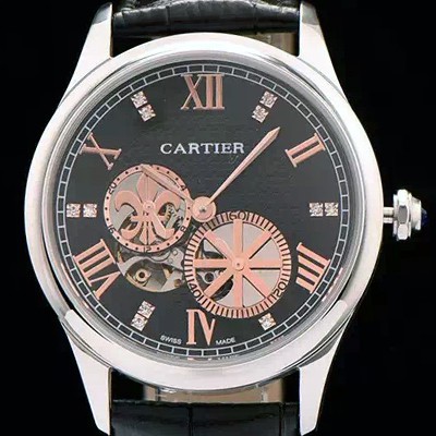 홍콩명품 [까르띠에] 남성용 로통드 드 까르띠에 오토매틱 42mm 블랙다이얼 CAR0043  