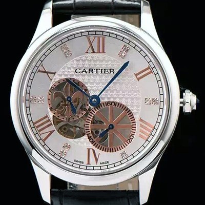 홍콩명품 [까르띠에] 남성용 로통드 드 까르띠에 오토매틱 42mm 화이트다이얼 CAR0040  