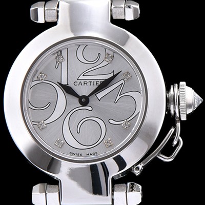 홍콩명품 [까르띠에] 남성용 파샤 화이트 실버 다이얼 스위스 쿼츠 무브먼트 CAR0502  