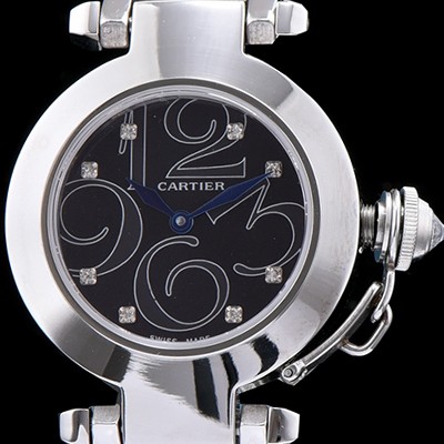 홍콩명품 [까르띠에] 남성용 파샤 블랙다이얼 스위스 쿼츠 무브먼트 CAR0504  