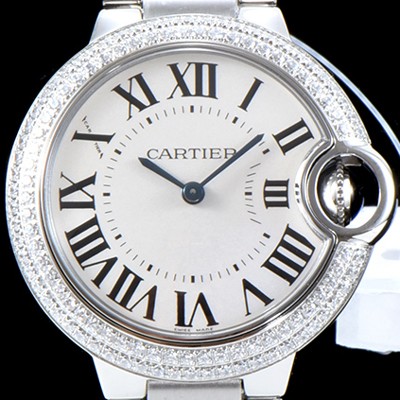 홍콩명품 [까르띠에] 여성용 2019신상 발롱블루 W4BB0015 33mm 다이아몬드 베젤 쿼츠 무브먼트 CAR0140  