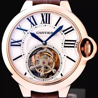 홍콩명품 [까르띠에] 남성용 발롱블루 화이트 다이얼 투어빌론 무브먼트 CAR0532  