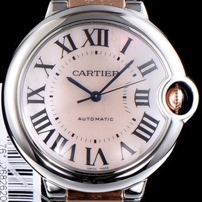 홍콩명품 [까르띠에] 남여공용 2019신상 발롱블루 W6920046 36mm 핑크 자게 다이얼 오토매틱 무브먼트 CAR0501  