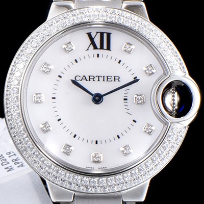 홍콩명품 [까르띠에] 여성용 발롱블루 2019신상 33mm 화이트 큐빅다이얼 쿼츠 무브먼트 CAR0534  