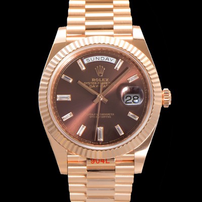 홍콩명품 [로렉스] 남성용 데이데이트 m228235-0003 18K 로즈골드 40mm 오토매틱 Cal.3255 타입 브라운 다이얼 rol5298  