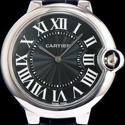 홍콩명품 [까르띠에] 남성용 발롱블루 WE902056 블랙 다이얼 블랙 레더스트랩 CAR0035  