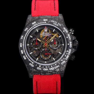 홍콩명품 [로렉스]남성용 데이토나 포지드카본 40mm 크로노그래프 오토매틱 Cal.4130 무브먼트 스켈레톤 다이얼 rol5368  