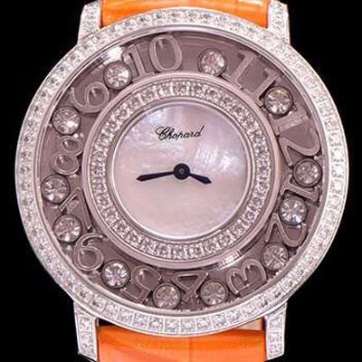 홍콩명품 [쇼파드] 여성용 해피 스포츠 화이트 쉘 다이얼 다이아몬드 주얼리 세팅 쿼츠 무브먼트 CHO0401  