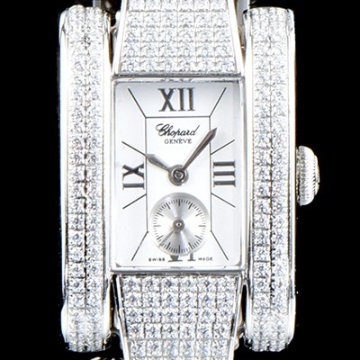 홍콩명품 [쇼파드] 여성용 라 스트라다 스위스 쿼츠 화이트 쥬얼리 베젤 실버다이얼 CHO0415  