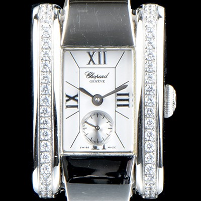 홍콩명품 [쇼파드] 여성용 라 스트라다 스위스 쿼츠 화이트 쥬얼리 베젤 실버다이얼 CHO0410  