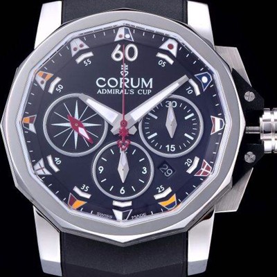 홍콩명품 [코럼] 남성용 어드미럴컵 첼린져 44 스핏 세컨즈 블랙다이얼 COR022  