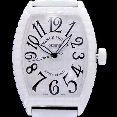 홍콩명품 [프랭크뮬러] 남성용 화이트 크로코 화이트 세라믹 화이트 다이얼 화이트 레더 스트랩 FRA0401  