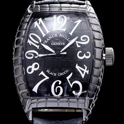 홍콩명품 [프랭크뮬러] 남성용 블랙 크로코 블랙 세라믹 블랙 다이얼 블랙 레더 스트랩 FRA0405  