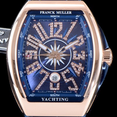 홍콩명품 [프랭크 뮬러] 남성용 마스터 컴플리케이션 V45 SC DT YACHTING 5N 뱅가드 요팅!! 고급스러운 18K로즈골드 케이스 블루 다이얼 스위스 ETA 2824-A2오토매틱 FRA0450  