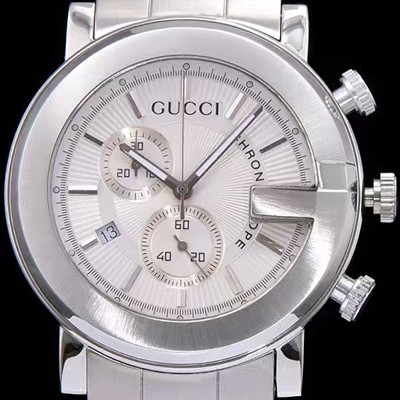 홍콩명품 [구찌] 남성용 G-크로노 177890 I1630 8462 크로노스카프 G 모양 베젤 화이트 텍스쳐 다이얼 브레이슬릿 스위스 쿼츠 무브먼트 GUC4241  