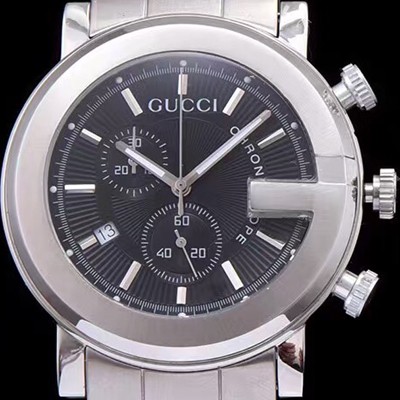 홍콩명품 [구찌] 남성용 G-크로노 177890 I1630 8462 크로노스카프 G 모양 베젤 블랙 텍스쳐 다이얼 브레이슬릿 스위스 쿼츠 무브먼트 GUC4240  