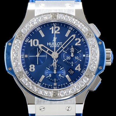 홍콩명품 [휴블렛] 남성용 신제품 빅뱅 341.SX.7170.LR.1204 스틸 블루 다이아몬드 에디션!! 41MM 크로노그래프 선레이 새틴-피니시 블루 다이얼 Caliber HUB 4100 타입 무브먼트 HUB0213  