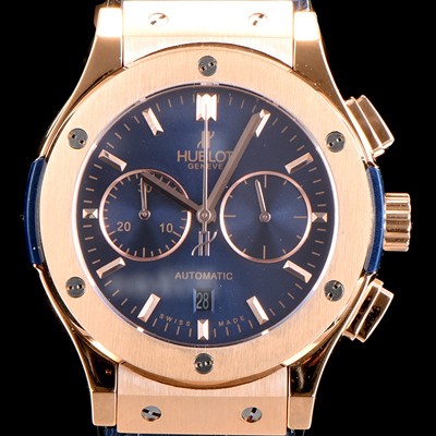 홍콩명품 [휴블렛] 남성용 클레식 퓨전 521.OX.2610.LR 18K 로즈골드 케이스 크로노그래프 블루 다이얼 오토매틱 무브먼트 HUB4202  