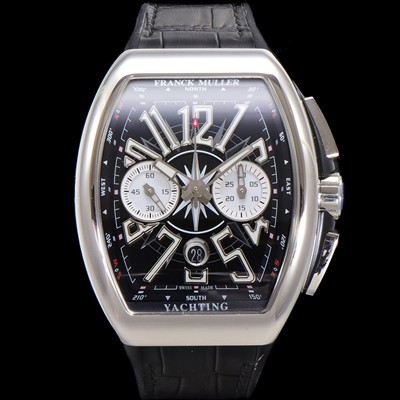 홍콩명품 [프랭크뮬러] 남성용 뱅가드 오토매틱 크로노그래프 7750 타입 44mm 가죽줄 블랙 다이얼 fra8243  