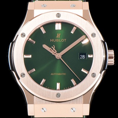 홍콩명품 [휴블렛] 남성용 클레식 퓨전 565.OX.8980.LR 논그로노형 티타늄 그린 에디션!!그린 다이얼 18K 로즈골드 오토매틱 무브먼트 HUB0211  