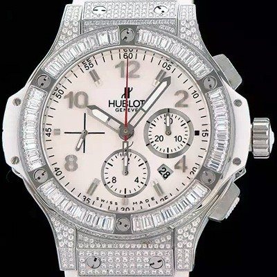 홍콩명품 [휴블렛] 남성용 빅뱅 화이트실버 다이아몬드 퍼펙트버젼 화이트다이얼 HUB0400  