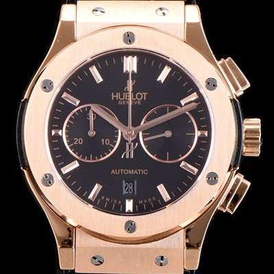 홍콩명품 [휴블렛] 남성용 클레식 퓨전 521.OX.1180.LR 18K 로즈골드 케이스 크로노그래프 블랙 다이얼 오토매틱 무브먼트 HUB0200  