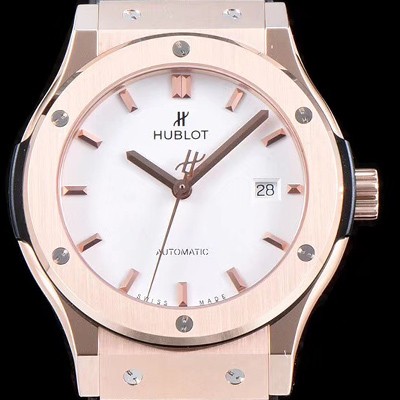 홍콩명품 [휴블렛] 남성용 클레식 퓨전 511.OX.2611.LR 데일리워치 심플하고 클래식한 타입!! 18k 로즈골드 케이스 화이트 다이얼 블랙 레더스트랩 오토매틱 무브먼트 HUB0240  