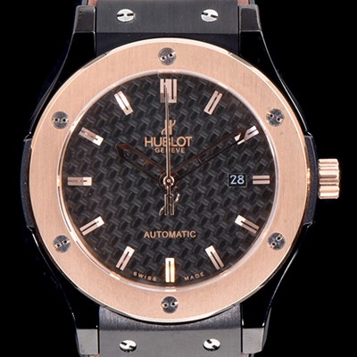 홍콩명품 [휴블렛] 남성용 클레식 퓨전 511.CO.1780.RX 18K 로즈골드 투톤콤비 케이스 블랙 텍스쳐드 다이얼 오토매틱 무브먼트 HUB0201  