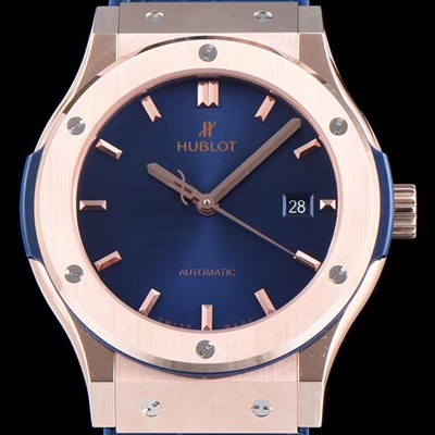 홍콩명품 [휴블렛] 남성용 클레식 퓨전 511.OX.7180.LR 데일리워치 심플하고 클래식한 타입!! 18k 로즈골드 케이스 블루 썬더스트 다이얼 블루 레더스트랩 오토매틱 무브먼트 HUB0240  