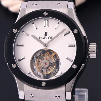 홍콩명품 [휴블렛] 남성용 솔로 뱅 투어빌론 화이트 다이얼/세라믹 베젤 화이트다이얼 HUB1052  