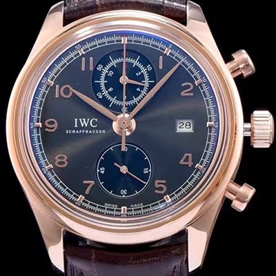 홍콩명품 [아이더블유씨] 남성용 포루투기즈 칼리버 IW390402 클래식 모델 18k 로즈골드 크로노그래프 진 그레이 다이얼 오토매틱 무브먼트 IWC0144  