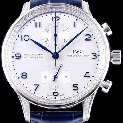 홍콩명품 [아이더블유씨] 남성용 포르투기즈 쥬얼버젼 오토메틱 크로노그래프 다이아몬드 화이트 다이얼 IWC4244  