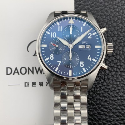 홍콩명품 [아이더블유씨] 남성용 파일럿 생텍쥐베리 어린왕자 한정판 에디션!! IW377714 데이 & 데이트 크로노그래프 블루 다이얼 오토매틱 무브먼트 IWC0251  