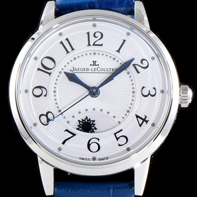 홍콩명품 [예거르꿀르뜨] 남성용 랑데부 나잇&데이 3448410 미디엄 레이디 워치!! 문페이즈 화이트 기요셰 다이얼 오토매틱 무브먼트 JAG0450  