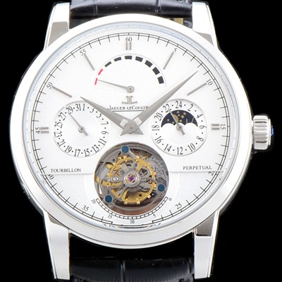 홍콩명품 [예거르쿨트르] 남성용 마스터 그랑 트래디션 5043480 퀀템 퍼페추얼 화이트 다이얼 아시안 투어빌론 탑재 무브먼트 JAG0411  
