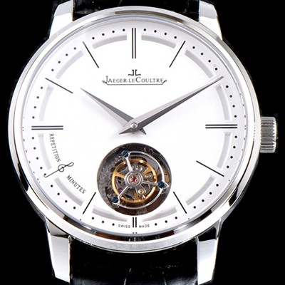 홍콩명품 [예거르쿨트르] 남성용 마스터 울트라 씬 1313520 미닛 리피터 플라잉 투르비옹 화이트 다이얼 아시안 투어빌론 탑재 무브먼트 JAG0412  