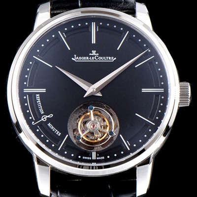 홍콩명품 [예거르쿨트르] 남성용 마스터 울트라 씬 1313520 미닛 리피터 플라잉 투르비옹 블랙 다이얼 아시안 투어빌론 탑재 무브먼트 JAG0414  