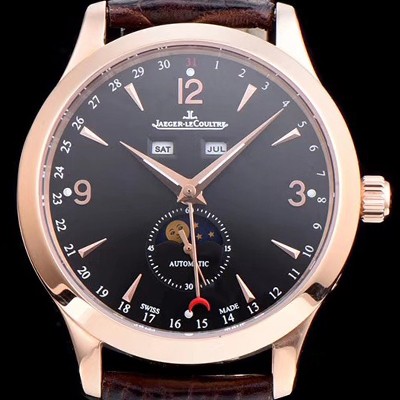 홍콩명품 [예거르꿀뜨르] 남성용 마스터 캘린더 1552520모델 씬 문페이즈 블랙다이얼 아플리케 인덱스 오토매틱 무브먼 JAG4203  