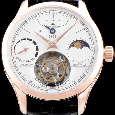 홍콩명품 [예거르쿨트르] 남성용 마스터 그랑 트래디션 5043480 1833퍼페추얼 18K 로즈골드 케이스 화이트 다이얼 아시안 투어빌론 탑재 무브먼트 JAG0413  