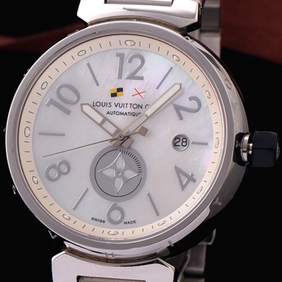 홍콩명품 [루이비통] 남성용 자개 무늬 화이트 다이얼 탕부르 LOU4210  